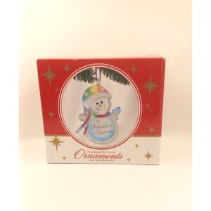Glass Baron Handcrafted Glass Snowman‎ Friends Forever Ornament W3 376-F13 NEW